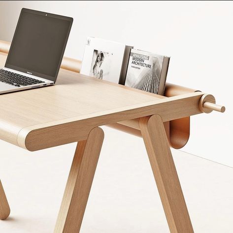 Plywood Table, Floating Bookshelf, Milan Furniture, Minimalist Desk, Sleek Furniture, Foldable Table, Furniture Designs, Furniture Details, Desk Design