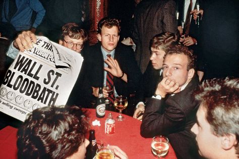 <span class="date">1987</span> The Night No One Wanted to Go Home  <span class="dek">After a hellish Black Monday at the  New York Stock Exchange, traders stayed late at Harry’s bar, drowning their sorrows in Amstel Light.</span> Black Monday, Rowing Blazers, Nyc Summer, New York Magazine, After Midnight, New York Aesthetic, George Michael, New York Street, Rowing