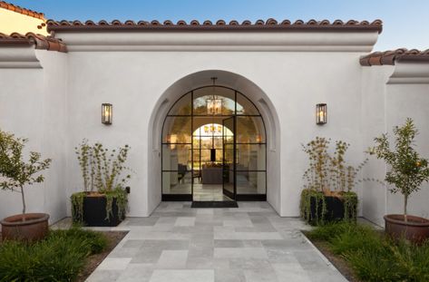 Mudroom Door, Santa Barbara Style Homes, Residence Exterior, Mediterranean Exterior Homes, Mediterranean Homes Exterior, Outdoor Styling, Inspiring Homes, Santa Barbara Style, Steel Doors And Windows