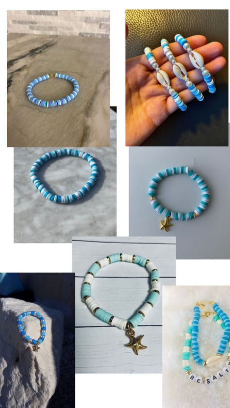 Clay Bracelet Ideas, Clay Bead Bracelet Ideas, Bead Bracelet Ideas, Clay Bead Bracelet, Bracelets Ideas, Clay Bracelet, Clay Bead, Blue Beach, Bracelet Ideas