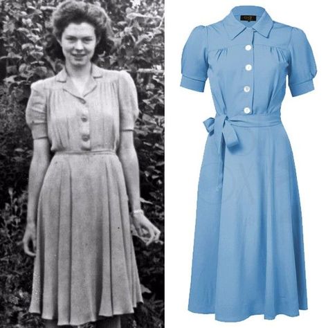 40s fashion #40s #fashion 1940s Shirt Dress, 1940s Wartime Fashion, 1940s Style Outfits, Vintage Outfits 40s 1940s Style, 1940s Style Dresses, 40s Dresses Vintage, Wartime Fashion, Vintage Dresses 1940s, Ww2 Fashion