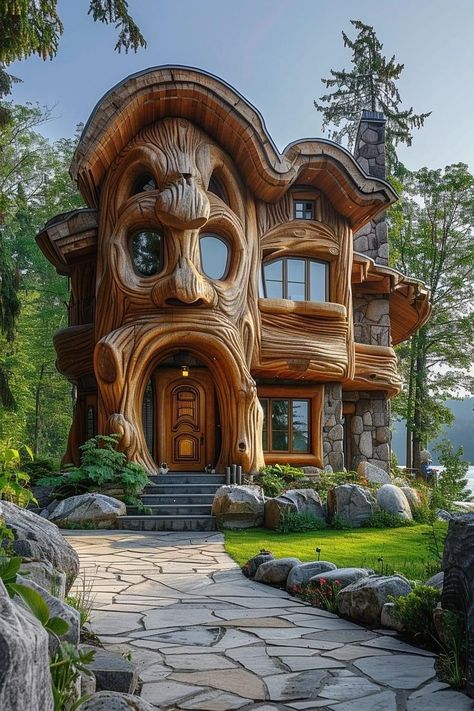 Crazy Homes, Fairytale Houses, Beautiful Tree Houses, Crazy Home, Loft House Design, House Unique, Exotic Homes, Crazy Houses, Small Cottage Homes