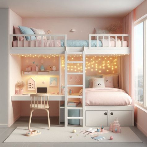 #bedroom   #girls'bedroom   #cute  #rose  #beds  #bunkbed