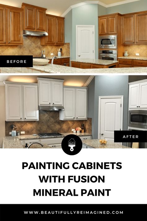 Fusion Mineral Paint Raw Silk, Fusion Paint Projects, Outdated Kitchen, Cleaning Cabinets, Century Painting, Fusion Paint, Apartment Goals, Kitchen Cabinets Makeover, Future Apartment