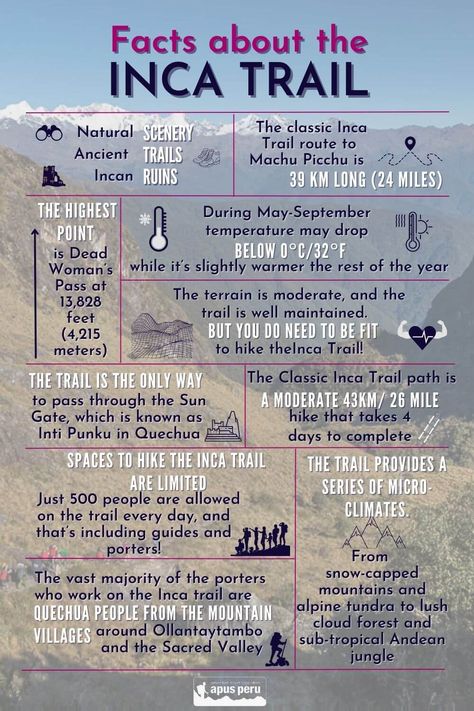 Let’s take a quick look these awesome Inca Trail Facts and learn why it is an unforgettable experience! #incatrail #hiketheincatrail Visit Peru, Inca Trail Peru, Backpacking Peru, Peru Trip, Peru Vacation, Hiking Peru, Inca Trail Hike, Travel Peru, Peru Travel Guide