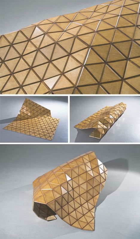 Woodskin: Flexible Hybrid Material Makes Wood Modular Flexible Wood, Wooden Structure, Digital Fabrication, Parametric Design, Geodesic Dome, Woodworking Jigs, Modular Design, Interior Design Trends, Interior Design Living Room