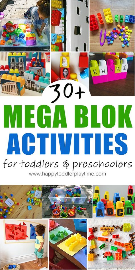 30 amazing and super easy learning activities and fun ideas to keep toddlers and preschoolers busy indoors using Mega Bloks! Block Activities, Easy Learning Activities, Kids Gratitude Journal, Gratitude Journal For Kids, Fun Indoor Activities, Daily Writing Prompts, Fun Brain, Kindergarten Learning Activities, Activities For Toddlers