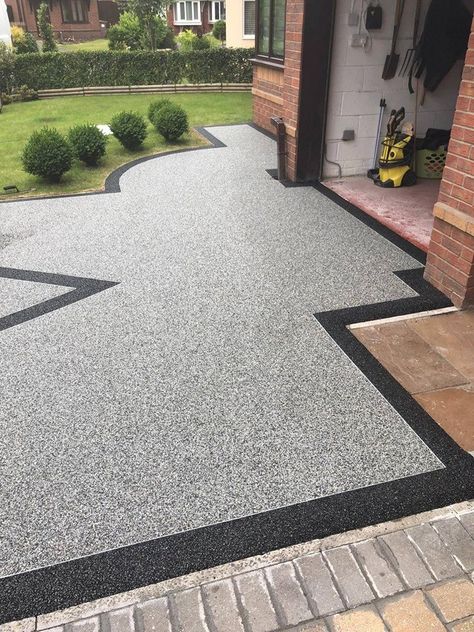 Terrazzo Flooring Outdoor, Driveway Tiles, Repair Concrete Driveway, Stone Carpet, Back Garden Landscaping, Floor Pattern Design, Resin Driveway, Garden Driveway, Front Wall Design