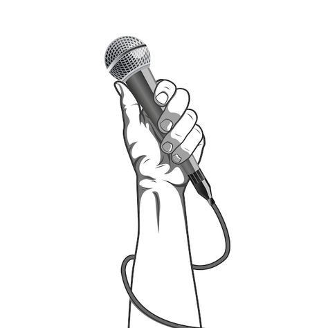 Hand Holding Stick, Holding A Microphone Pose Drawing, Guy Holding Microphone Reference, Holding Microphone Reference Drawing, Hand Holding Microphone Drawing, Person Holding Microphone Reference, Hand Holding Microphone, Holding Microphone Reference, Person Singing Into A Microphone Reference