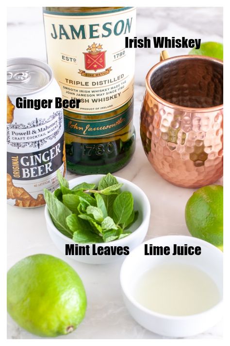 Irish Mule Recipe Ginger Beer, Jameson Mule Recipe, Irish Mule Recipe, Irish Whiskey Drinks, Irish Mule, Irish Cocktails, Mule Drink, Christmas Drinks Alcohol Recipes, Christmas Drinks Alcohol