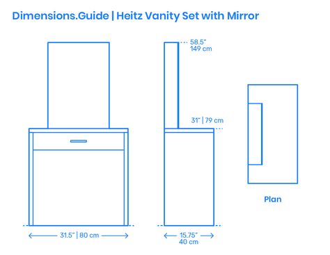 Makeup Vanity Dimensions, Bedroom Dimensions Plans, Furniture Dimensions Standard, Cupboard Dimensions, Interior Design Guidelines, Vanity Dimensions, Furniture Measurements, Bathroom Layout Plans, Interior Design Sketchbook