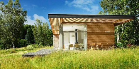 ... Chalet Plans, Popup House, Small Cabin House, Small House Bliss, Pre Fab Tiny House, Small Cabins, Modern Prefab Homes, Prefab Cabins, Minimal Living