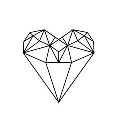 Alternative heart tattoo idea Diamond Heart Tattoo, Origami Tattoo, Petit Tattoo, Kunst Tattoos, Diamond Tattoos, Origami Fashion, Origami Heart, Geometric Heart, Lily Rose Depp