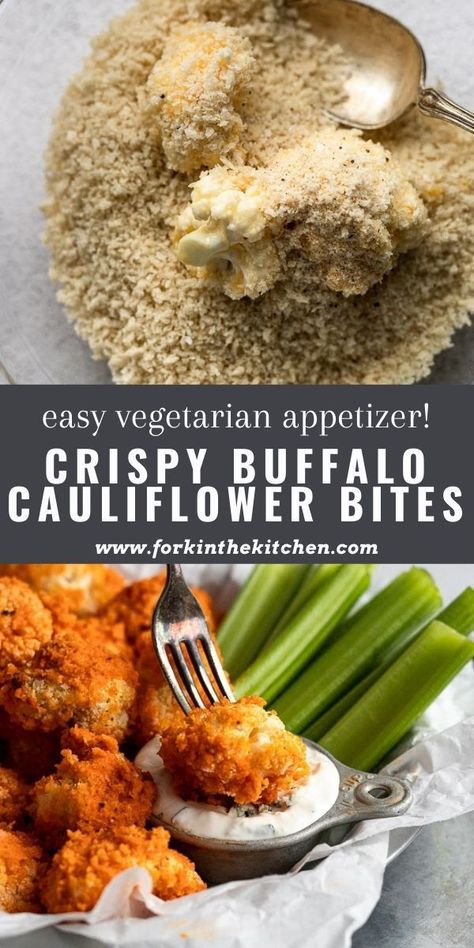 Cauliflower Buffalo Wings Baked, Panko Cauliflower Baked, Baked Crispy Cauliflower, Buffalo Cauliflower Oven, Panko Cauliflower, How To Make Buffalo Cauliflower, Oven Baked Cauliflower Wings, Crispy Cauliflower Wings, Cauliflower Panko