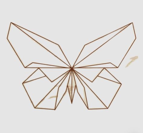 Butterfly Geometric Art, Office Concept, Cool Welding Projects, Geometric Butterfly, Geometric Sculpture, Geometric Drawing, Butterfly Drawing, Butterfly Shape, Easy Paper Crafts