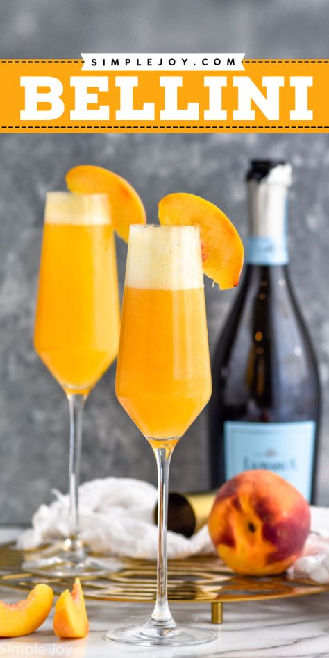 Celebrate with this classic Bellini recipe! This easy party drink combines chilled prosecco with fresh peach puree for a refreshing and elegant cocktail. The perfect fun cocktail idea at any gathering! Prosecco Cocktails Easy, Bellini Cocktail Recipes, Easy Party Drinks, Bellini Cocktail, Bellini Recipe, Italian Cocktails, Prosecco Cocktails, Peach Puree, Classic Cocktail Recipes