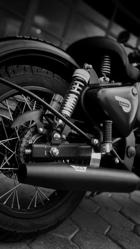 Enfield Classic, Royal Enfield, Bike, Wallpapers, Black And White, White, Black