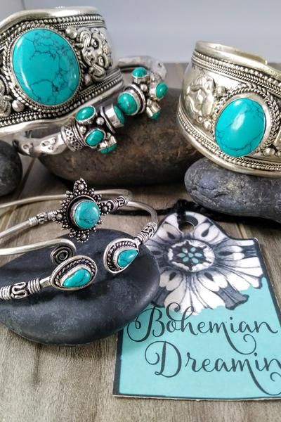 Boho Chic Jewelry for effortless style! It's easy to look your best with our statement making Bohemian Jewelry! We have picked the cutest styles for you to e... Majestic Dragon, Turquoise Stone Jewelry, Silver Turquoise Jewelry, Mythical Creature, Boho Chic Jewelry, Wire Bangles, Bohemian Necklace, Chic Jewelry, Look Your Best