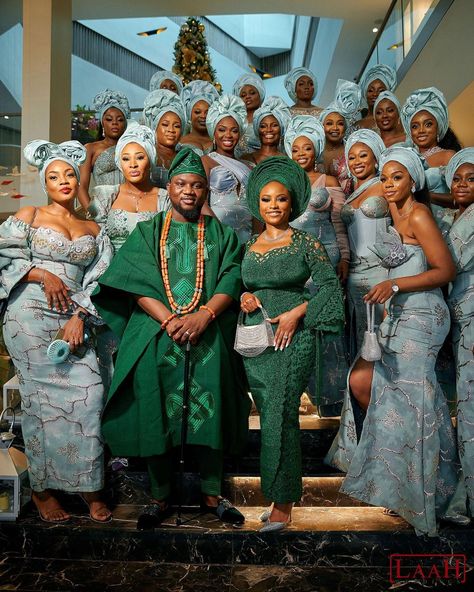 THE ASO-EBI JUNKIE! – Showcasing the Nigerian culture through fabrics Nigerian Bridesmaid Dresses, Nigerian Wedding Attire, Nigerian Traditional Dresses, Nigerian Wedding Dresses Traditional, African Bridesmaids, Yoruba Bride, Nigerian Wedding Dress, Nigerian Culture, Nigerian Traditional Wedding