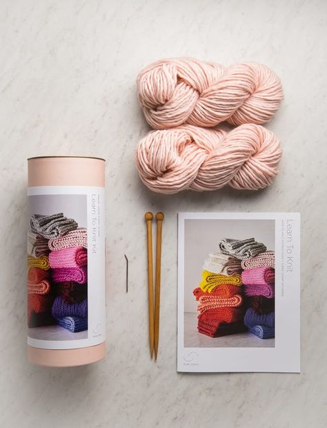 The Best Knitting Kits for All Beginners | Martha Stewart Arm Knitting Blanket, Bamboo Knitting Needles, Purl Bee, Learn To Knit, Knitting Kit, Purl Soho, Candle Making Kit, Vogue Knitting, Wool Mittens