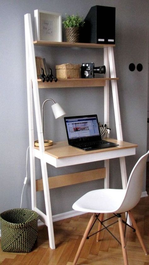 Diy Corner Desk, Desk Workspace, Ladder Desk, Kids Desk, Small Home Offices, Study Nook, Table Office, Small Study, Painting Wood