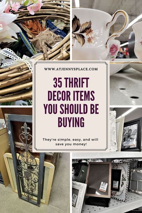 Turning thrift store finds into treasures. 35 decor item suggestions for those who love the thrift store aesthetic. Discover which items you should be buying while thrift store shopping. Perfect for those who enjoy repurposing their thrift store finds. Best Thrift Store Finds, Thrift Store Aesthetic, Thrift Store Home Decor, Thrift Store Makeover Ideas, Thrift Decor, Thrift Store Diy Projects, Store Aesthetic, Thrift Store Upcycle, Antique Booth Ideas