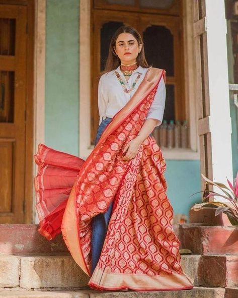 Wedding Outfit Ideas, Saree Wearing Styles, Saree Wearing, Saree Draping Styles, Modern Saree, Draping Fashion, Saree Trends, Stylish Sarees, Influencers Fashion