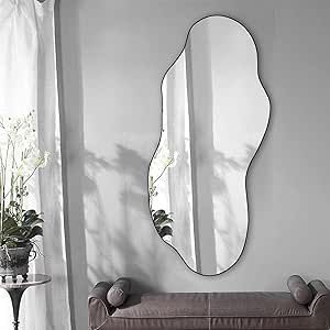 Oblong Mirror, Mirror For Entryway, Cloud Mirror, Irregular Mirror, Shaped Mirror, Mirror Shapes, Entryway Living Room, Cloud Shapes, Bedroom Mirror