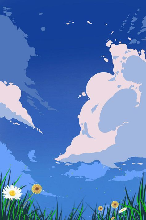 Cloud Perspective Drawing, Clouds In Perspective, Clouds Illustration Art, Ghibli Clouds, Flying Through Clouds, Comic Cloud, Dreamy Illustration, Clouds Illustration, Cartoon Sky