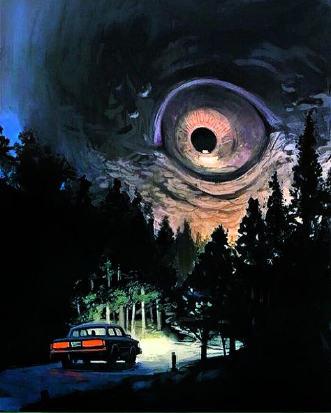 Foreboding "Eye in the Sky" painting. Horror Artwork Creepy Dark Art, Lovecraftian Horror Art, Dark Illustration, Lovecraftian Horror, Cosmic Horror, 다크 판타지, Arte Inspo, Scary Art, Wow Art