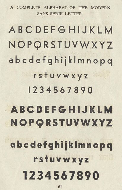 A Complete Alphabet of the Modern Sans Serif Letter, 1949. #vintage #typography Awesome Fonts, Typographie Logo, Typography Alphabet, Typography Love, Cool Typography, Modern Sans Serif, Font Inspiration, Types Of Lettering, Typeface Design