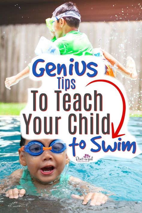 Does your child need to learn how to swim? Check out these genius parenting tips for teaching your child to swim --- even if she's scared! Creative, simple and effective, these tips are perfect for helping your child to learn how to swim fast! #parenting #swimming #teaching #kids #parentingtips #parentinghacks ##swimminglessons #pintsizedtreasures How To Swim Faster, Teach Kids To Swim, How To Swim, Toddler Swimming, Swimming Lessons, Confidence Kids, Water Safety, Smart Parenting, Learn To Swim