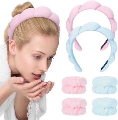 Terry Cloth Headband, Obličejové Masky, Washing Face, Makeup Removal, Spa Headband, Hair Accessories Set, Soft Headbands, Pink Headbands, Make Up Remover