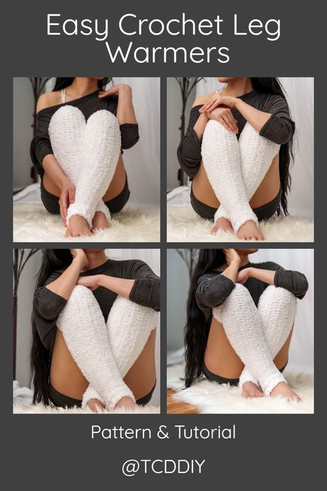 NEW CROCHET TUTORIAL AND PATTERN LIVE! EASY CROCHET LEG WARMERS. BEGINNER FRIENDLY AND A QUICK WORK UP! Crochet Leg Warmer Pattern, Leg Warmer Pattern, Crochet Leggings, Leg Warmers Crochet Pattern, Crochet Autumn, Leg Warmers Pattern, Crochet Socks Pattern, Crochet Leg Warmers, Modern Crochet Patterns