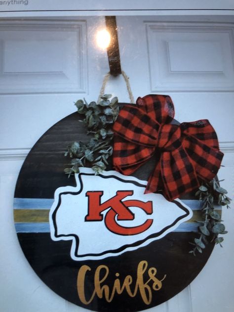 Kc Chiefs Diy Decor, Diy Chiefs Decor, Kc Chiefs Wood Signs Diy, Kansas City Chiefs Door Hanger, Kansas City Chiefs Sign Diy, Kc Chiefs Door Sign, Kansas City Chiefs Welcome Sign, Chiefs Sign, Nfl Crafts