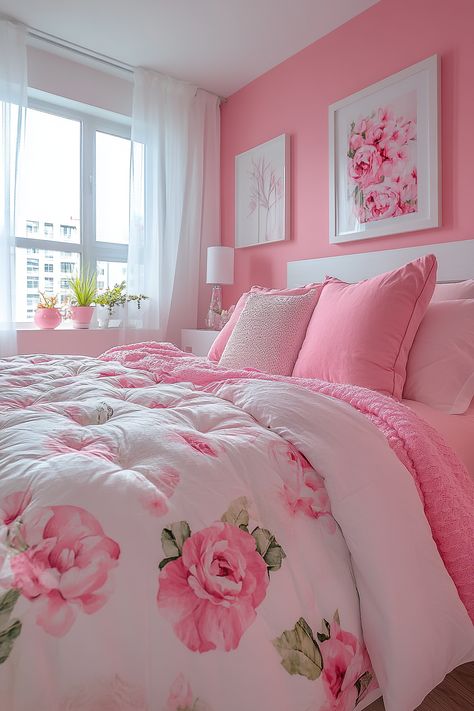 Embrace a touch of femininity in your bedroom with these 27 white and pink bedroom ideas.  Discover charming floral patterns, delicate accents, and soft textures to create a space that's both stylish and girly. Pink Room Decoration Ideas, Room Color Ideas Aesthetic, Dreamy Room Ideas, White Pink Bedroom Ideas, Room Ideas Pink And White, White Pink Bedroom, White And Pink Bedroom Ideas, Bedroom Decor Girly, White And Pink Bedroom