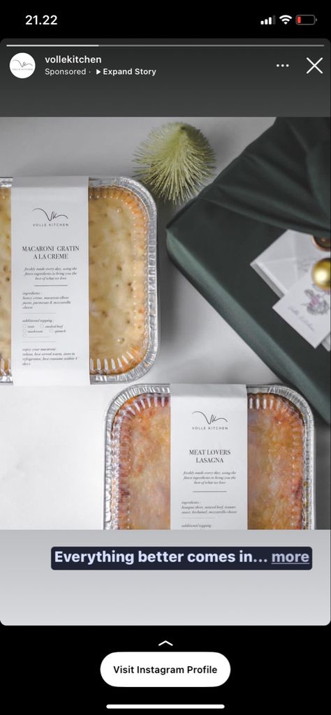 Lasagna Packaging Ideas, Lasagna Packaging, Lasagna Aesthetic, Frozen Lasagna, Ready Meals, Dessert Packaging, Catering Ideas Food, Baked Mac, Cake Business