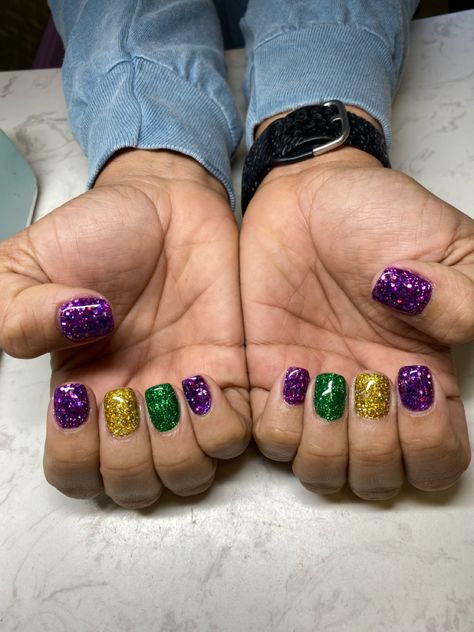 Nails For New Orleans, Mardis Gras Nails, Mardi Gras Nail Art, Mardi Gras Colors, Madi Gras Nails, Mardi Gras Nails Acrylic, Mardi Gras Nail Colors, Cute Mardi Gras Nails, New Orleans Nails