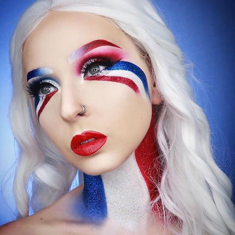 Untitled 4th Of July Makeup Looks, Patriotic Makeup, 4th Of July Events, July Makeup, 4th Of July Makeup, Usa Makeup, July Events, The Best Halloween Costumes, Halloween Costumes Diy