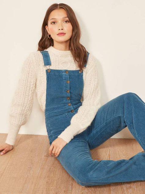 Reformation Cassidy Overall Corduroy Overalls Outfit, Minimal Stil, Overalls Outfit, Corduroy Overalls, Kids Clothing Brands, Blue Corduroy, Cute Spring Outfits, Japanese Denim, Denim Overalls