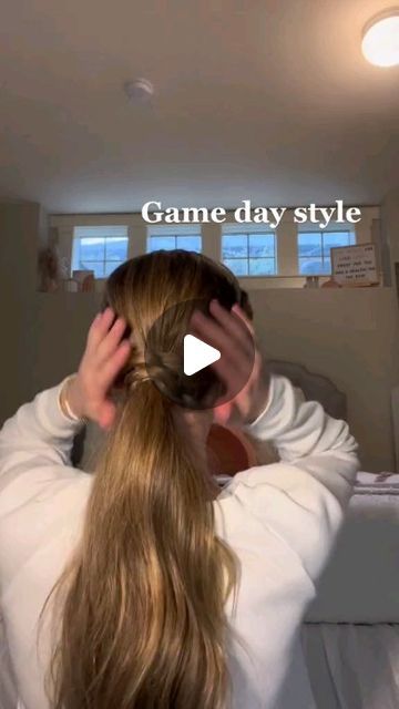 Hairstyles For Long Hair Sports, Long Hair Sports Hairstyles, Hairstyles Game Day, Hair Sports Hairstyles, Sports Hairstyles Volleyball, Volleyball Hairstyles For Long Hair, Hair Sports, Hair Volleyball Hairstyles, Hairstyles Curly Hair