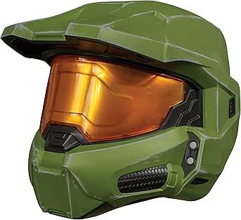 Halo Master Chief Helmet for Kids, Official Halo Infinite Costume Accessory, Single Child Size Full Helmet with Visor, Green & Gold Halo Infinite Master Chief, Halo Master Chief Helmet, Halo Helmet, Master Chief Helmet, Halo Master Chief, Halo Infinite, Kids Helmets, Burlap Sacks, Helmet Covers