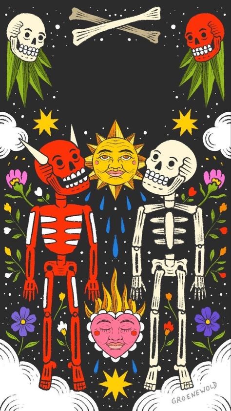 Mexican Iphone Wallpaper, Mex Wallpaper, Catrina Wallpaper, Iphone Art Wallpaper, Mexican Illustration Art, Calaveras Aesthetic, Mexican Wallpaper Aesthetic, Mexican Wallpapers, Day Of The Dead Wallpaper