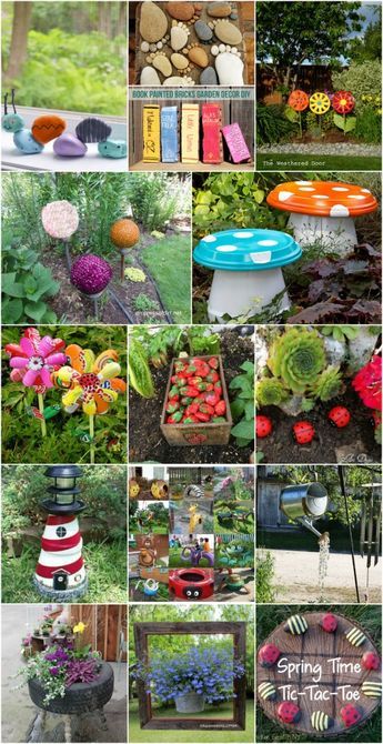 30 Adorable Garden Decorations To Add Whimsical Style To Your Lawn - Probably the cutest backyard and garden decorations. via @vanessacrafting Homemade Garden Decorations, Garden Wallpaper, Diy Outdoor Decor, Diy Yard, Fairy Garden Diy, Unique Gardens, Garden Decorations, Diy Garden Projects, Whimsical Garden