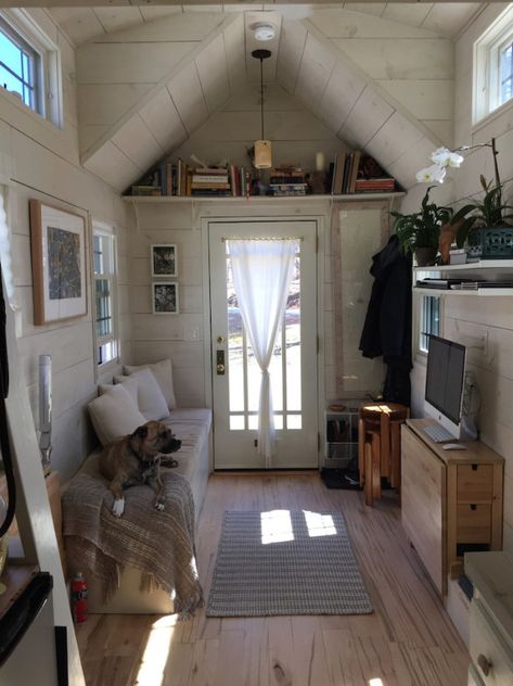 Tiny Hall House on Wheels: An Adventure in Living Simply Dream Home Design Interior, Hall House, Home Design Interior, Tiny House Inspiration, Sleeping Loft, Tiny House Movement, Tiny Spaces, Tiny House Interior, Tiny House Living