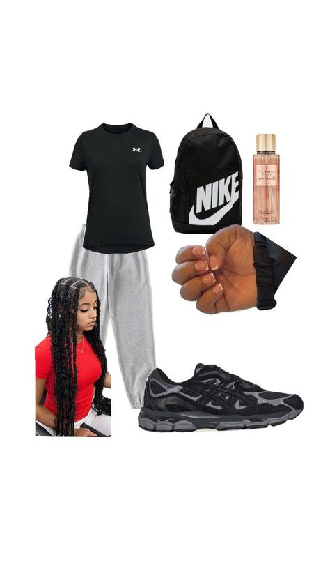 outfit black girl for school Gel Nyc Outfit, Asics Gel Nyc Outfit, Asics Gel, Clothes