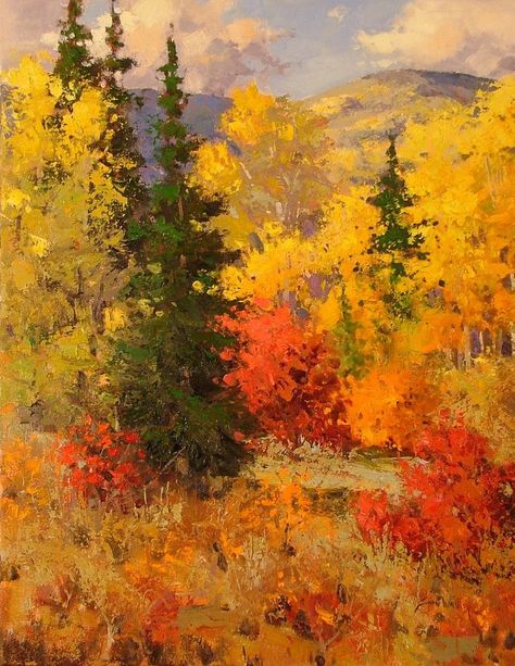 Fall Landscapes, Fall Tree Painting, Canvas Drawings, Art Painting Gallery, Seasons Art, Watercolor Trees, Autumn Painting, Impressionist Art, Autumn Landscape