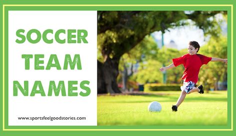 Soccer team names that you'll get a kick out of!  Creative and funny team name ideas for boys and girls youth squads. Kids will love the choices. Have them vote. Cool and cute ideas that could lead you to your league's World Cup. Awesome! Name Ideas For Boys, Kids Soccer Team, Team Names Ideas, Girls Soccer Team, Soccer Drills For Kids, Sore Legs, Softball Pictures, Travel Team, Good Soccer Players