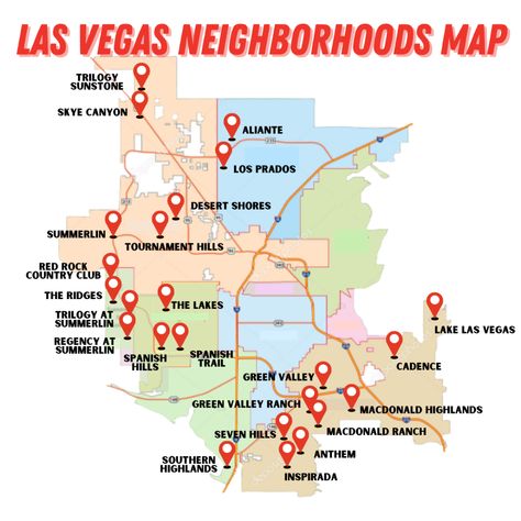 Las Vegas Neighborhoods Map Las Vegas Neighborhoods, Vegas Living, Las Vegas Living, Nevada Map, Moving To Las Vegas, Lake Las Vegas, Las Vegas Luxury, Las Vegas Homes, North Las Vegas