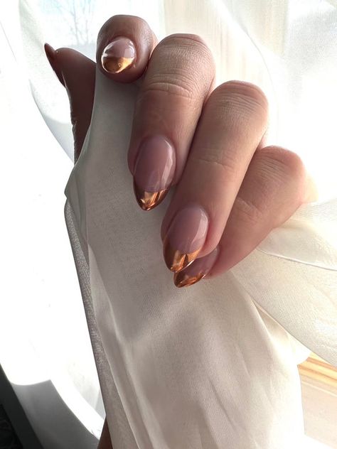 Trendy Chrome Nails, Copper Nails Designs, Chrome Summer Nails, Summer Chrome Nails, Nails Work, Chrome Manicure, Blue Chrome Nails, White Chrome Nails, Bridesmaids Nails